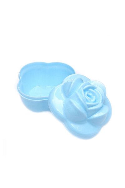 İkranur Κενό πλαστικό κουτί με σχέδιο τριαντάφυλλου Baby Blue 10 τεμάχια