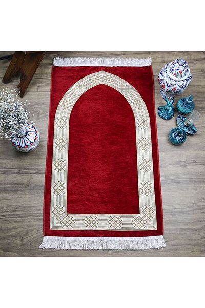 İkranur Seccade Payidar Bordo 65X115 cm - 320 Gr