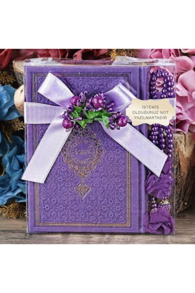 İkranur Termo Kur'an-ı Kerim (ÇANTA BOY), Güllü Tesbih Seti-mor