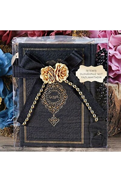 İkranur Termo Kur'an-ı Kerim (ÇANTA BOY), Güllü Tesbih Seti-siyah