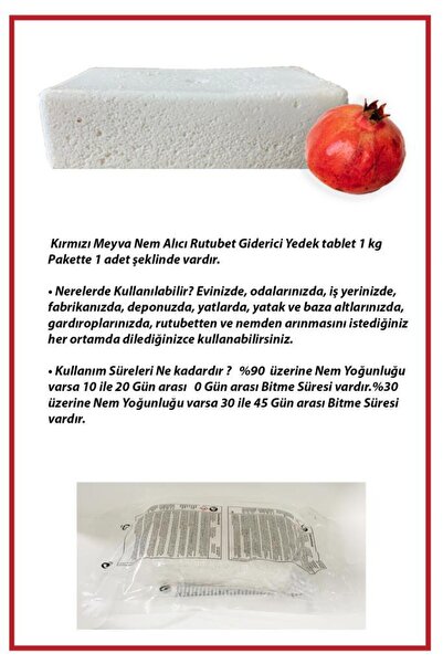 Saban 1 Kg. Nem Alıcı Yedek Tablet Kırmızı Meyva