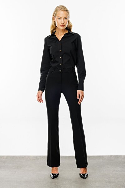 Ekol Черни дамски панталони в испански стил 4003