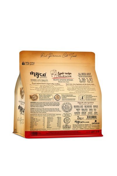 My Cat Mycat Orıgınal Az Tahıllı Kuzu Etli Yetişkin Kedi Maması 2kg
