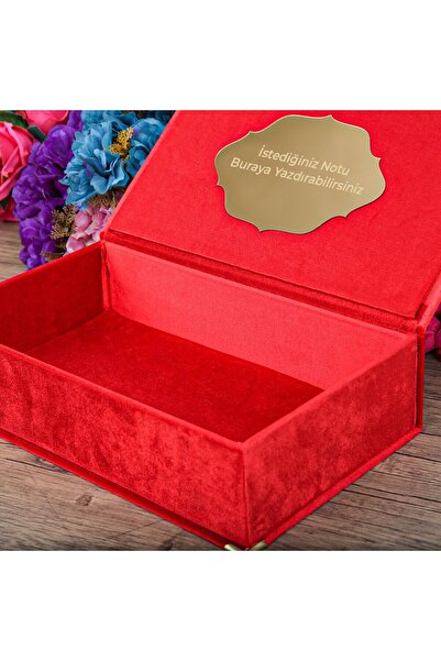 İkranur Hediyelik Kadife Kutu Kırmızı Renk (38x22)