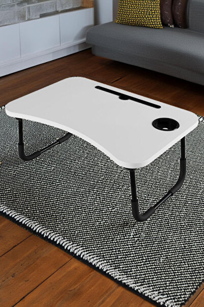 hodbehod Portable Folding Seat over Bed Laptop Tablet Study Table and Breakfast Table White