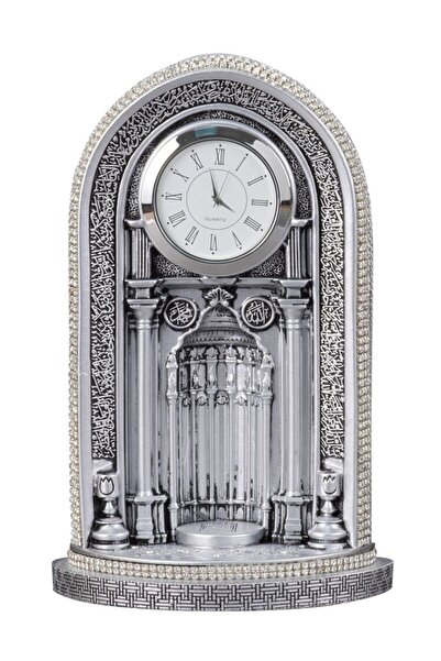 Nakkaş Boytu Saatli Mihrap Gümüş ( Orta Boy )