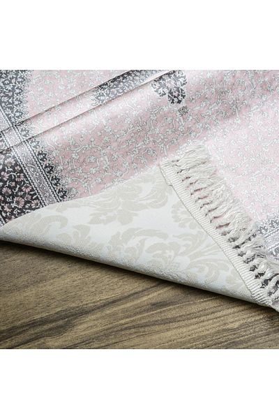 İkranur Luxury Silk Ahu Prayer Rug Pink 70x117 Cm - 550 gr