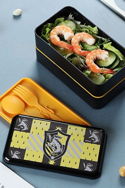 Miniso Harry Potter Lisanslı Hufflepuff Çift Katlı Yemek Kabı (1000ml)