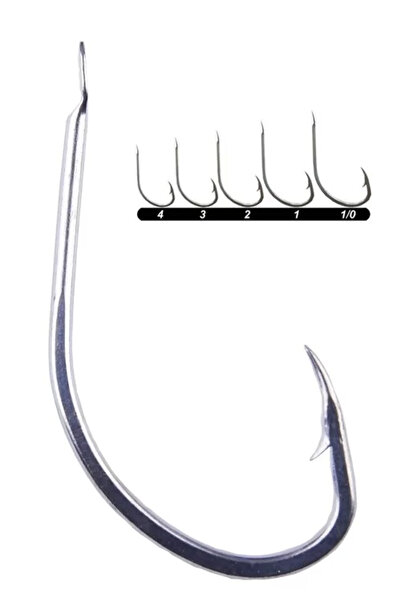 YOUVELLA 1407 Kısa Pala Dövme Papağan Olta İğnesi 100'lü Kutu Galvaniz 4/0