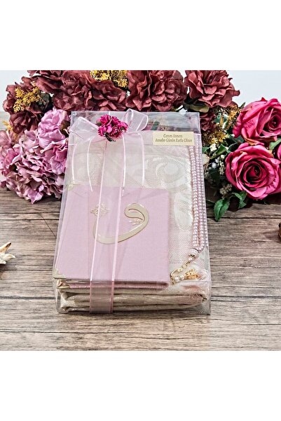 İkranur İpek Nur Seccade, Çanta Boy Kadife Yasin, Inci Tesbih, Süslemeli Hedi...