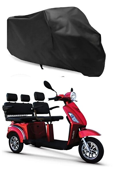 AutoEN Çift Koltuklu 3 Kişilikli 3 Tekerlekli Elektrik Motosiklet Brandası Lüx Kalite Branda-SİYAH