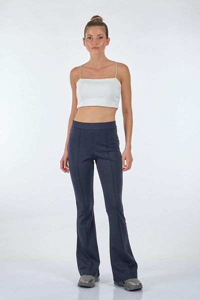 Vedi Wide Leg High Waist Elastic Navy Blue Women's Trousers22233413