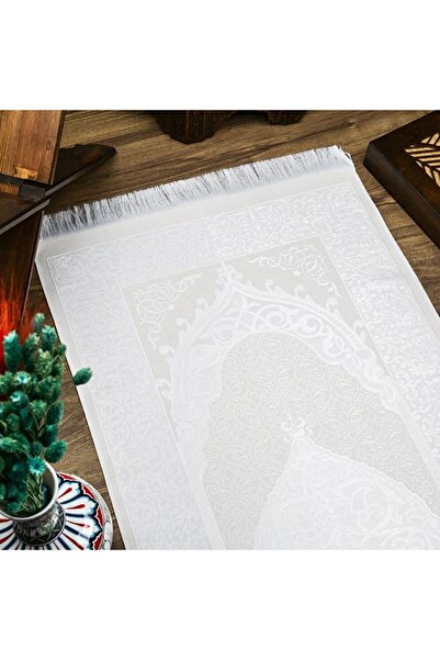 İkranur Silk Nur Taffeta Prayer Rug - Gift Cream Color, 68X110 Cm, 200 Gr