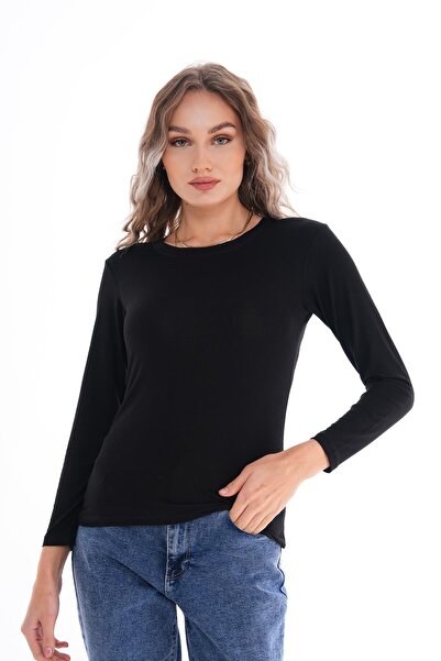 ŞİMAL Kadın Bisiklet Yaka Uzun Kol Badi Body 250108 -