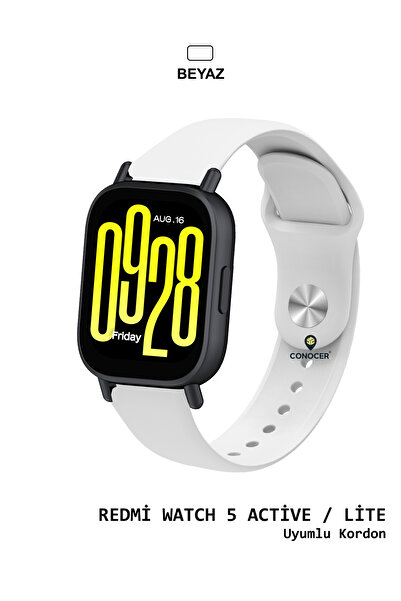 CONOCER Xiaomi Redmi Watch 5 Active / Lite Uyumlu Klasik Esnek Yüksek Kalite Silikon Kordon Kayış