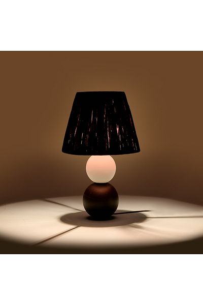 Safir Light Vestri Ceramic Lampshade - Black / White - 40X40X25 cm