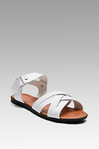 Beyond Γυναικείο λευκό δερμάτινο σανδάλι Byndcgl01
