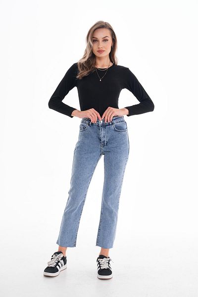 ŞİMAL Women's High Waist Leg Laser Cut Mom Jeans 250011   -