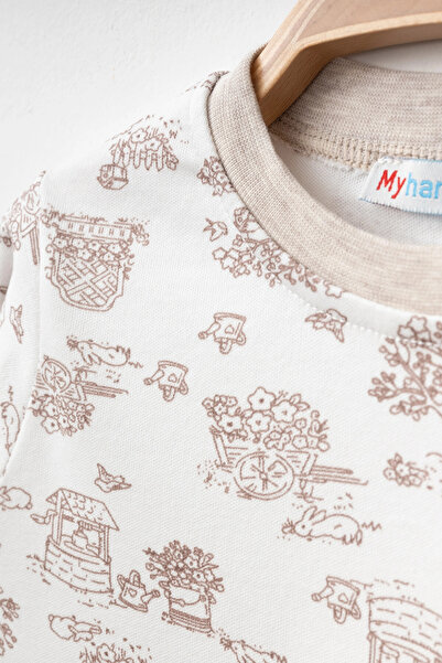 My Hanne Çiftlik Desenli Uzun Kol Pijama Takımı 74160