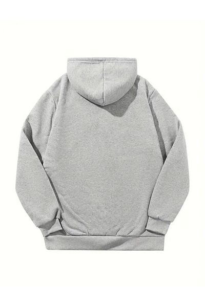 THE WHITE Unisex Raster Hooded Gray Sweatshirt