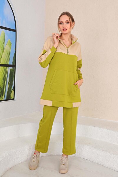 WestBound Γυναικείο αθλητικό διπλό casual σετ με πράσινο χρώμα