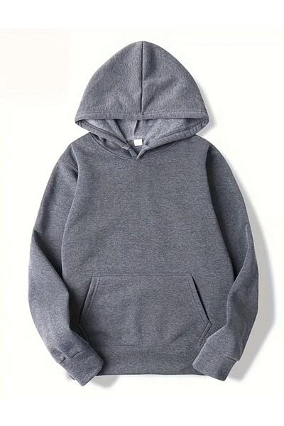 THE WHITE Gray Raised Hooded Sweatshirt