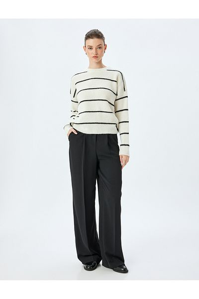 Koton Soft Textured Long Sleeve Crew Neck Knitted Sweater