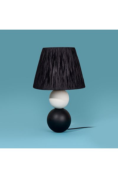 Safir Light Vestri Ceramic Lampshade - Black / White - 40X40X25 cm