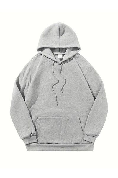 THE WHITE Unisex Raster Hooded Gray Sweatshirt