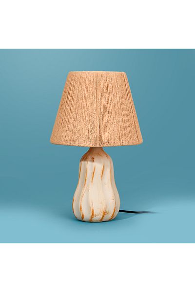 Safir Light Santa Fe Ceramic Lampshade - Cream / Salmon - 40X40X20 cm