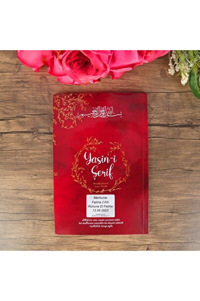 İkranur Yasin Kitabı 10 Adet Ortaboy 16×24, 64 Sayfa Isme Özel Etiketli Mevlü...