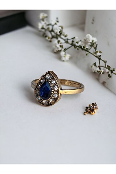 FAYRA ACCESSORIES Kristal Taşlı Küçük Su Damlası Yüzük