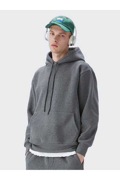 THE WHITE Men's Anthracite Hooded Sweatshirt