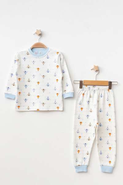 My Hanne Çadır Desenli Uzun Kol Pijama Takımı 74165