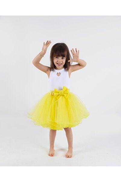 MadyaButik Kız Çocuk Önü Tokalı Tütü Etek