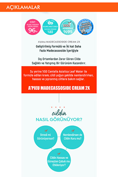 Missha Hassas Ve Yıpranmış Ciltlere Özel Yoğun Nem Ve Bakım Sunan Krem 50ml A'pıeu Madecassoside Cream 2x