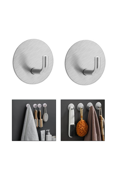Microcase Yapışkanlı Paslanmaz Çelik Banyo Mutfak Eşya Havlu Vb Metal Askılık...