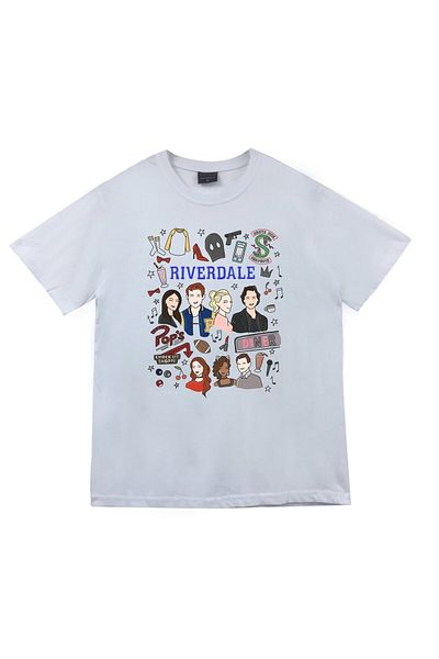 fame-stoned Μπλουζάκι Unisex White Riverdale Southside Serpents με στάμπα