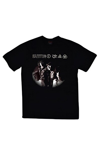 fame-stoned Унісекс футболка з принтом Led Zeppelin, 100% бавовна, чорна