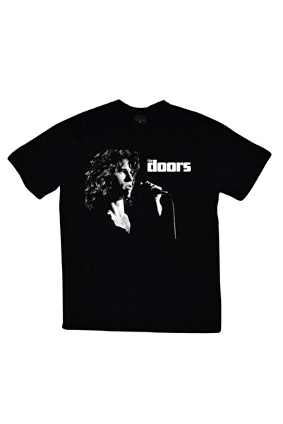 fame-stoned The Doors Принт Unisex 100% бавовна Чорна футболка