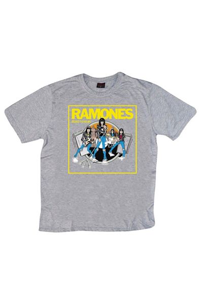 fame-stoned Μπλουζάκι Unisex Grey Ramones Printed