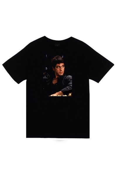 fame-stoned Toni Montana Štampano Unisex 100% pamuk Crna T-shirt