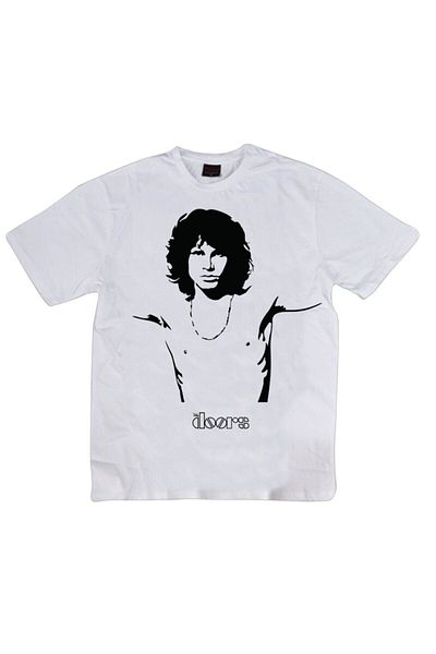 fame-stoned The Doors Printed Unisex 100% βαμβακερό λευκό μπλουζάκι