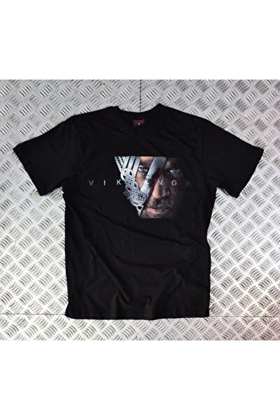 fame-stoned تي شيرت أسود مطبوع للجنسين من الفايكنج مصنوع من القطن بنسبة 100%