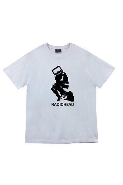 fame-stoned Μπλουζάκι Radiohead Printed Unisex Λευκό 100% Βαμβάκι