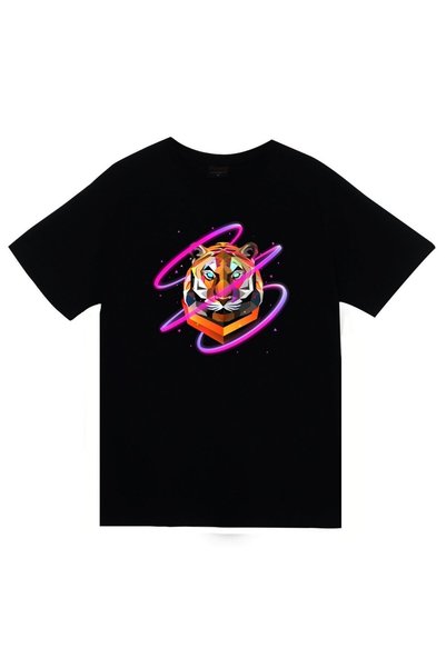 fame-stoned Lav, životinja Štampano unisex 100% pamuk crna T-shirt