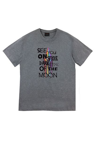 fame-stoned Μπλουζάκι με στάμπα Pink Floyd Unisex 100% Cotton Grey