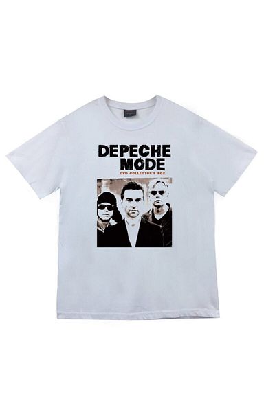 fame-stoned Λευκό μπλουζάκι Depeche Mode Printed Unisex 100% βαμβάκι