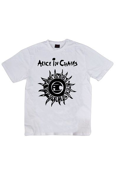 fame-stoned Alice In Chains Printed Unisex 100% βαμβακερό λευκό μπλουζάκι
