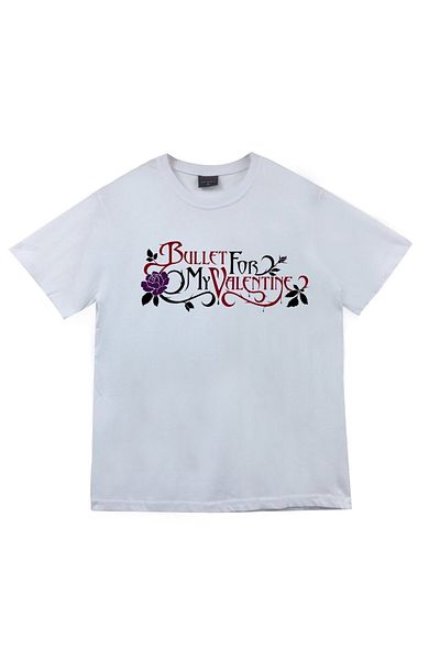 fame-stoned Bullet For My Valentine Printed Unisex 100% βαμβακερό λευκό μπλουζάκι